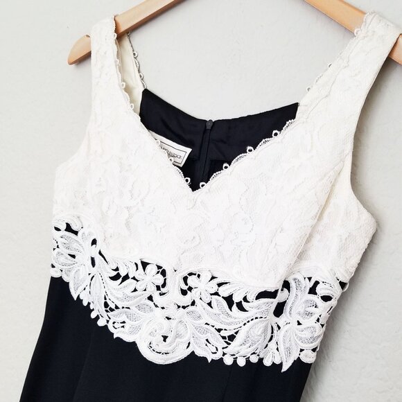 Vintage 1980's Scott McClintock Lace Applique Victorian Cocktail Maxi Dress Prom - Picture 6 of 14